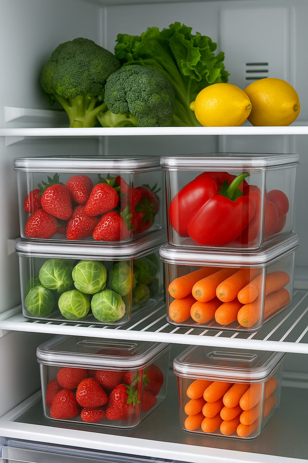 Khalil Food Storage Containers – 4 Piece Set (2 Small, 1 Medium, 1 Large) – BPA-Free Airtight Plastic Containers with Lids – Pantry, Fridge, Kitchen Storage Bins – Stackable & Reusable